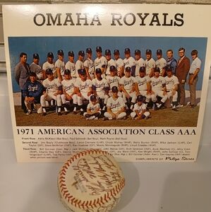 1971 Omaha Royals Autograoged Baseball